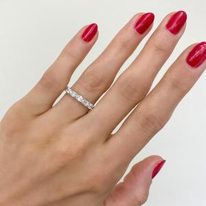 Lab Grown Diamond Wedding Band Minimalist <b>Stacking</b> Matching <b>Rings</b> Custom 14K 18K Solid Gold East West Emerald Oval Cut Wholesale - Product Image 6