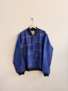 Veste d'hiver faite à la main, veste bomber matelassée Kantha, veste unisexe à fermeture éclair - Product Image 3