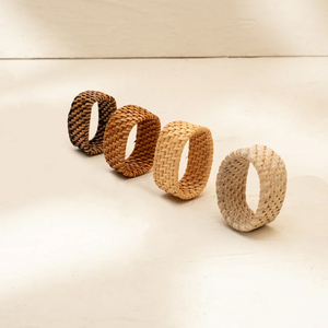 Anillo para Servilletas de Ratán Hecho a Mano, Decoración Rústica Ecológica para Mesa de Comedor de Boda, Proveedor de Fábrica OEM ODM - Product Image 1