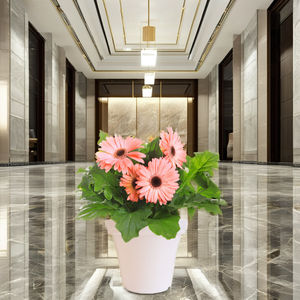 Pot de fleur rond de bureau en plastique durable en gros avec jardinières et pots délicats au design torsadé - Product Image 1