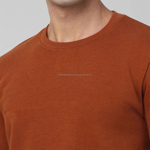 Suéter de rizo de invierno de alta calidad para hombre, gota de algodón liso personalizado con logotipo en relieve, Sudadera con cuello redondo, sudaderas con capucha, envío DDP - Product Image 4