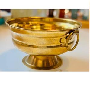 Grand saladier en laiton de grande capacité, design artisanal, forme irrégulière, pour servir des aliments, des salades, des fruits et des en-cas - Product Image 5