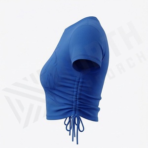 Camisetas Cortas de Diseño Atractivo para Mujer, Estilo Moderno, Algodón, Boutique de Moda, Ropa Deportiva, Ropa de Gimnasio - Product Image 3