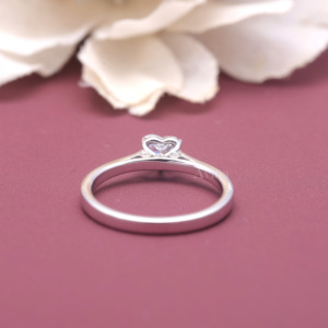 Anillo de Diamante Cultivado en Laboratorio con Certificado IGI, Oro Blanco/Rosa y Amarillo de 18K, Corte Corazón Azul, Anillo de Compromiso Solitario para Mujer - Product Image 4