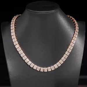 Top Luxury Miami Cuban Link Chain Fully Iced <b>D</b> VVS Studded Diamond Tester Check Moissanite Fashion <b>Necklaces</b> - Product Image 1