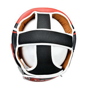 <b>Boxing</b> Head Guard PU Leather Black Red Protective Gear Double Visor Adults Unisex Buckle Closure Universal Use - Product Image 3