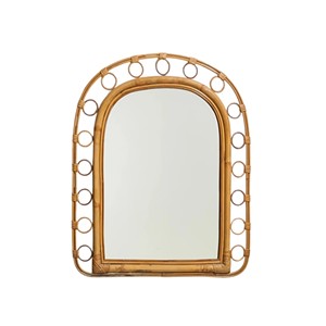 Miroir mural en rotin en forme d'arche, style bohème, miroir décoratif fait main pour chambre à coucher, salon, fabriqué au Vietnam - Product Image 1