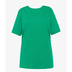 เสื้อยืดคอวีไซส์ใหญ่สำหรับผู้หญิง แบบเรียบสีพื้น สไตล์ลำลองหลวมๆ รับผลิตตามสั่งขายส่ง OEM ODM - Product Image 1