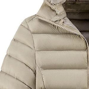 Chaqueta Acolchada Impermeable con Aislamiento Alternativo a Plumón, 100% Nylon, Diseño Patchwork, Capucha y Cuello Alto, Estilo Urbano - Product Image 4