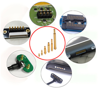 2.54mm simple rangée laiton plaqué or Pogo Pin 10Pin H2.5mm connecteur droit DIP à ressort pour montre intelligente PCB évalué 2A