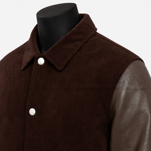 Chaqueta Varsity de Cuero y Lana Marrón Personalizada para Hombre, Chaqueta de Béisbol Estilo Letterman Vintage, Fabricante OEM con Bordado al por Mayor - Product Image 6