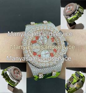 Reloj de Lujo de Alta Calidad, Resistente al Agua, Caja de Aleación de Acero Inoxidable, Completamente Adornado con Piedras, Esfera con Indicadores para Hombre - Product Image 4