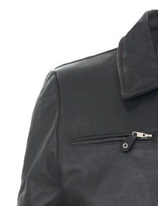 Premium <b>Leather</b> <b>Biker</b> <b>Jacket</b> Men Zip Front Motorcycle Riding Coat Factory OEM Sample Service Available Worldwide - Product Image 6