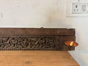 Vintage Solid Teak Wood <b>Panel</b> Fine Embossed Carving Midcentury Modern Paradise Handicrafts Home Office Wall Hanging Furniture - Product Image 4