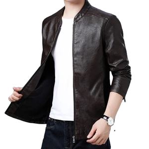 Vestes pour hommes Veste en similicuir pour hommes Manteau de moto classique Coupe ajustée avec fermeture éclair complète Manches longues Hiver Extérieur - Product Image 6