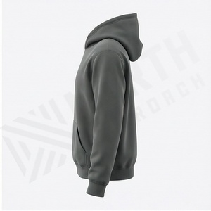 Sweat à capuche oversize en coton, molleton épais, épaules tombantes, uni, personnalisable, pour homme, couleur personnalisée, chaud pour l'hiver, streetwear - Product Image 3