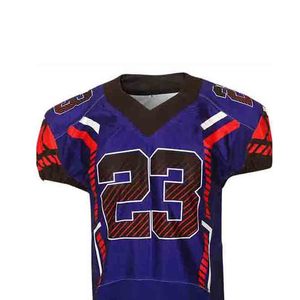 Camiseta de Fútbol Americano Personalizada para Hombre, Cuello en V, Sublimada, Absorbente de Humedad, Color Morado y Rojo, Número 23, Manga Corta, Ropa Deportiva para Adultos - Product Image 3