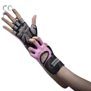 ถุงมือหนังครึ่งนิ้วสำหรับผู้หญิงสำหรับออกกำลังกายฟิตเนสออกกำลังกายยิมถุงมือกลางแจ้งจากเมือง - Product Image 1