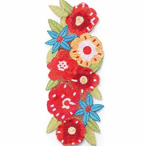 Embroidered Floral <b>Table</b> <b>Runner</b> Bohemian Home Decor Washable Red Yellow Blue Pattern - Product Image 1