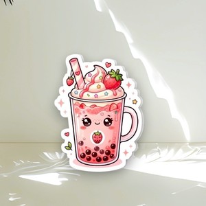 Cute Strawberry Bubble Tea Acrylic Lash Custom Logo Color Diamond <b>Square</b> Flower Oval Circle Rectangle Beauty <b>Tool</b> - Product Image 3