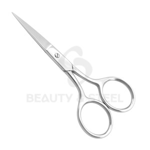Ciseaux de manucure en argent poli de qualité supérieure avec bord droit professionnel et poignées ergonomiques pour une précision de salon - Product Image 1
