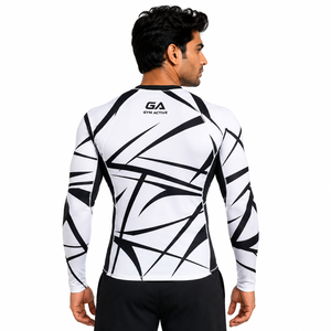 Camiseta Deportiva de Compresión para Hombre, Manga Larga, Secado Rápido, Diseño Sólido/Estampado, Ropa Deportiva Personalizada para Entrenamiento Físico - Product Image 3