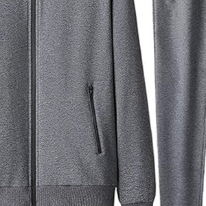 Ensemble de survêtement décontracté pour hommes grandes tailles, respirant et léger, veste zippée unie et pantalon de jogging avec poches latérales, idéal pour l'automne - Product Image 5