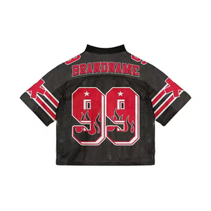 Maillot de football américain personnalisé, nouvelle collection, coupe oversize, en mesh, style hip-hop streetwear, rétro, pour équipe, en vente - Product Image 3