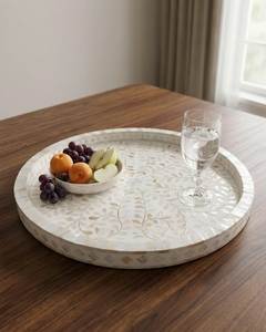 Custom Mother Of Pearl Serving Tray Handmade Decorative Shell <b>Mosaic</b> Design For Wholesale Export Suppliers - Product Image 2