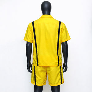 ชุดเซ็ตเสื้อโปโลผู้ชายผ้าฝ้าย 100% ขายส่ง พิมพ์โลโก้ได้ตามสั่ง เสื้อผ้าสตรีทแวร์ สีพื้น ลายเส้นสีดำ ชุด 2 ชิ้น - Product Image 5