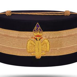 Couronne et ceinture de Rite Écossais du 33e Degré de haute qualité, avec emblème brodé en fils d'or, fabriquées au Pakistan - Product Image 5