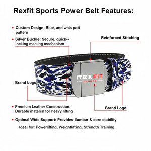 Rexfit เข็มขัดพยุงหลังสำหรับฝึกการเพาะกายหนังแท้เข็มขัดพยุงหลังสำหรับงานหนัก - Product Image 5