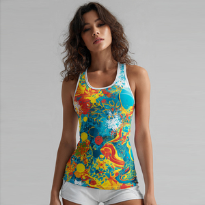 Camisetas sin mangas deportivas con estampado por transferencia térmica de fútbol para hombre y mujer, tops de algodón 100% de secado rápido para correr y entrenar - Product Image 3