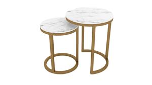 Ensemble de Table cercles dorés et blancs, haut en marbre, pour décoration de maison, offre spéciale, livraison gratuite - Product Image 2