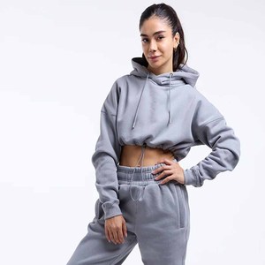 Conjunto de Sudadera con Capucha de Forro Polar Gris para Mujer, Corte Holgado Informal, 2 Piezas, Pantalones Deportivos Largos con Bolsillos, Transpirables, para Todas las Temporadas - Product Image 5