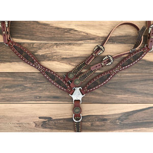 Custom Made Fancy Design Leather Horse Western Tack Set Cómodo Headstall Breastplate al mejor precio - Product Image 4