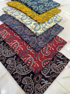 Tissu traditionnel Jaipur Moda Anaya-I en coton peigné de qualité supérieure, imprimé Ajrakh, motif Paisley, imprimé à la main, pour filles - Product Image 1
