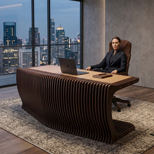 Executive <b>Desk</b> Chair <b>Set</b> Modern Waterproof Eco-Friendly 3D Wood Grain Surface 3d Embossing Pear Wood 1 Year Warranty Living Room - Product Image 6