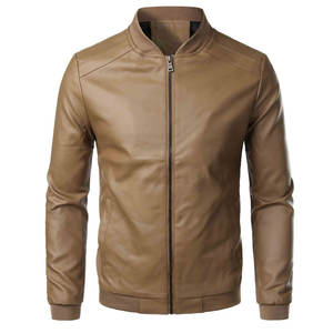 Chaquetas de cuero para hombre de invierno, chaquetas de cuero cálidas para hombre con cierre de cremallera, chaquetas de cuero con MOQ bajo - Product Image 1