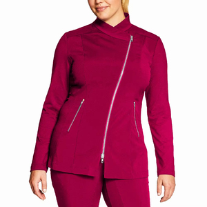 Ensemble de vêtements médicaux pour infirmières, veste zippée de haute qualité personnalisée, hauts à manches longues à col en V extensible, pantalon de jogging pour femmes - Product Image 6