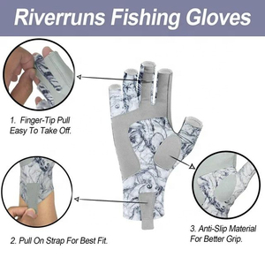 Guantes de Pesca B2B Antideslizantes, Guantes de Alto Rendimiento sin Dedos para Pesca con Mosca, Trolling y Casting - Product Image 3