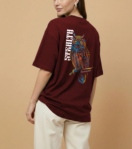 T-shirt pour femme en coton 100% personnalisé avec impression graphique OEM, qualité supérieure, épaules tombantes, coupe ample, épaisseur 240 GSM, multicolores - Product Image 1