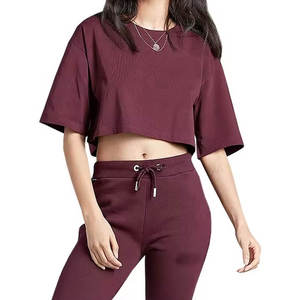 Women's <b>Loose</b> Fit Short Sleeve Gym Crop <b>Top</b> Breathable Fitness Workout Performance Shirt Custom Bulk Activewear Wholesale - Product Image 1