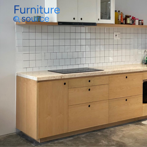 Gabinetes de Almacenamiento Modernos para Apartamentos, Puertas de Madera Maciza de Pino Ecológicas, Acabado Elegante en MDF/Melamina, Gabinete de Cocina Multifuncional - Product Image 1