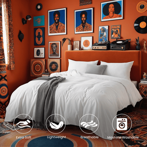 Affascinante Set Copripiumino Oversize Bianco e Rosa in Tinta Unita per Studenti, Crea Calore - Product Image 4