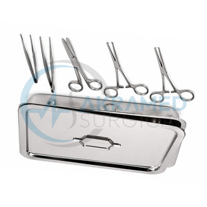 Kit de pansements réutilisables 8 pièces en acier inoxydable, kit d'instruments de chirurgie générale avec plateau, certifié CE, kit médical - Product Image 2