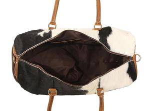 Bolsa de Viaje de Cuero Vacuno Premium con Pelo, Bolsa de Lona para Fin de Semana, Equipaje de Mano, Personalizable OEM, Venta al por Mayor LHTB-0087 - Product Image 6