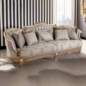 Juego de Sofás Tradicionales de Lujo en Oferta, con Estructura de Madera Rellena de Esponja, para una Sala de Estar o Apartamento Elegante - Product Image 2