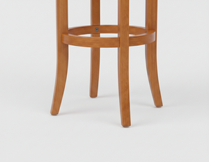 Taburete de Bar Redondo Moderno de Madera de Caucho con Diseño Completamente Redondo, Duradero y Fácil de Limpiar, Muebles para Sala de Estar - Product Image 2