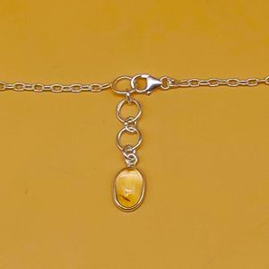 Collier à chaîne fine pour femme en argent sterling 925 avec citrine naturelle et pendentif en pierre précieuse de forme ovale pour anniversaire de mariage - Product Image 4